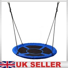 100cm Giant Nest Web Rope Hanging Tree Swing | Kids Round Backyard Swing Seat UK