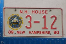 New Hampshire License Plate 1989 89 1990 House Political State Seal #3-12 (#2)