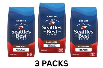 Seattle s Best Coffee, Dark Roast, Ground Coffee, 100% Arabica 12 oz (3 pack)