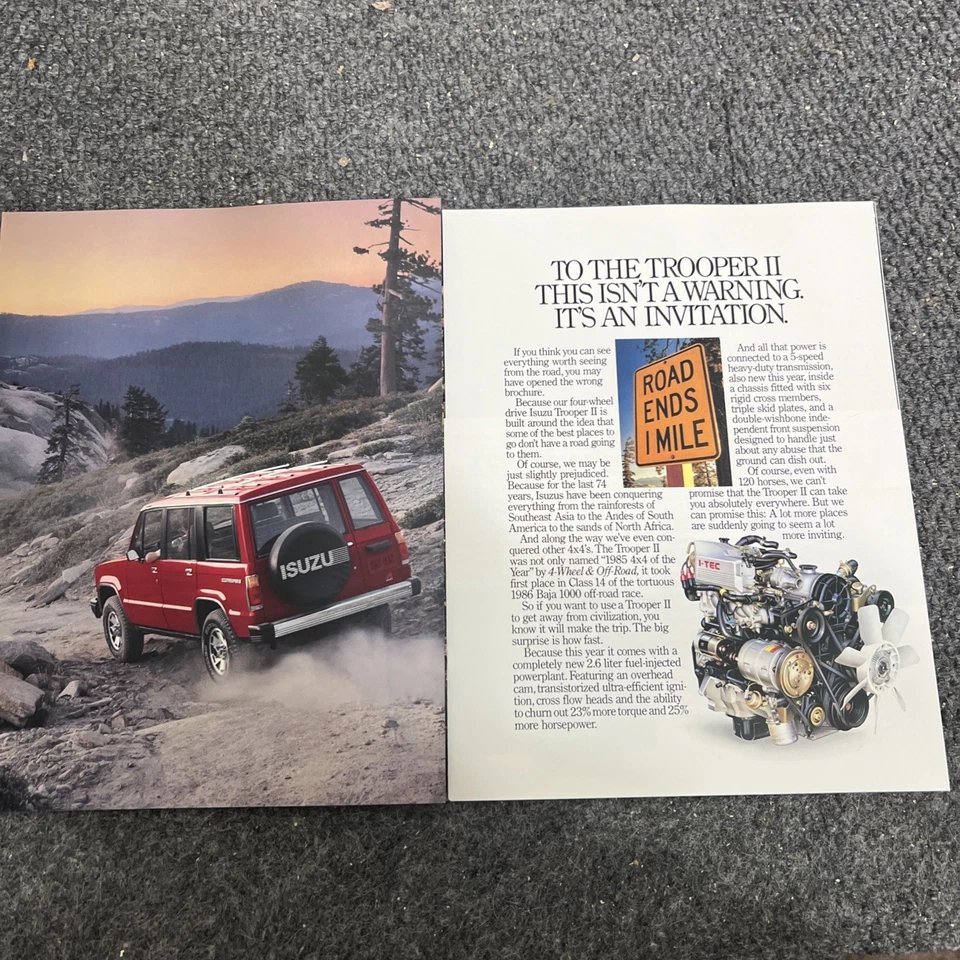 Isuzu Trooer II 1987 folleto catálogo de ventas Foto 2 de 4