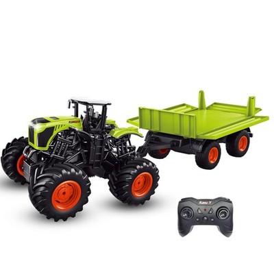 Remote Control Tractor Toy - 1:16 Scale Big RC Tractor with Trailer, 2.4 Ghz ...