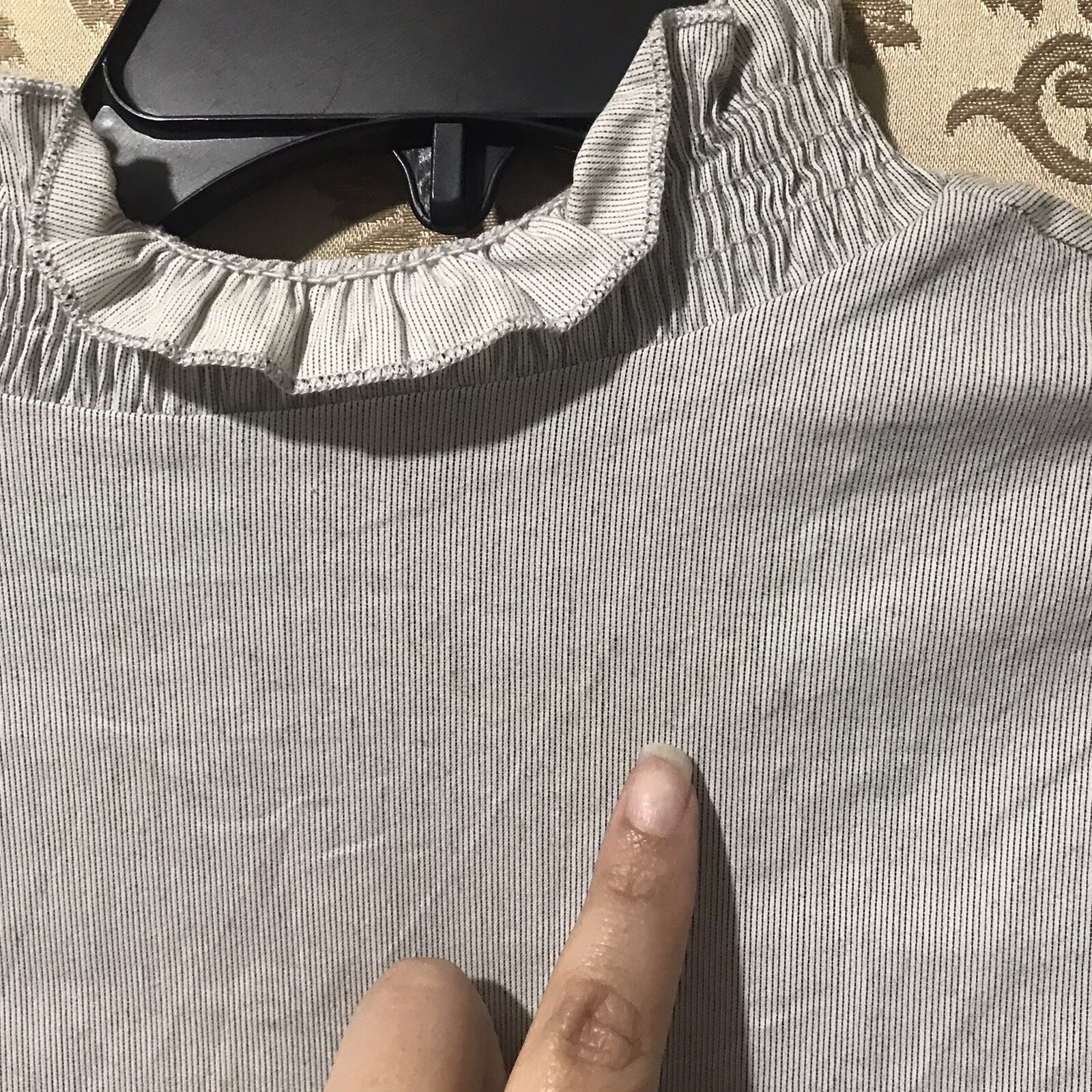 Zara Gray Striped Mocked Tiered Ruffle Shift Dress Si… Gem