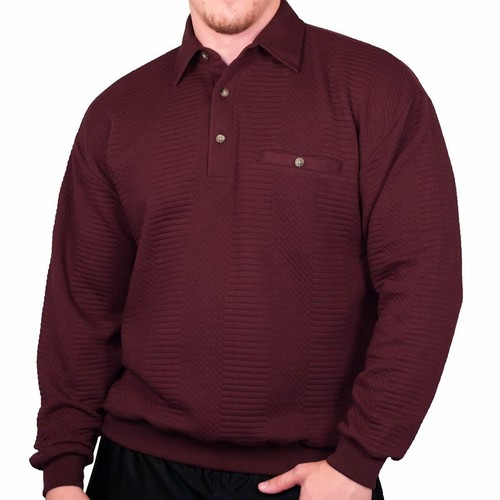 Palmland LD Sport Solid Textured Banded Bottom Big and Tall Long Sleeve Shirt - Picture 38 of 69