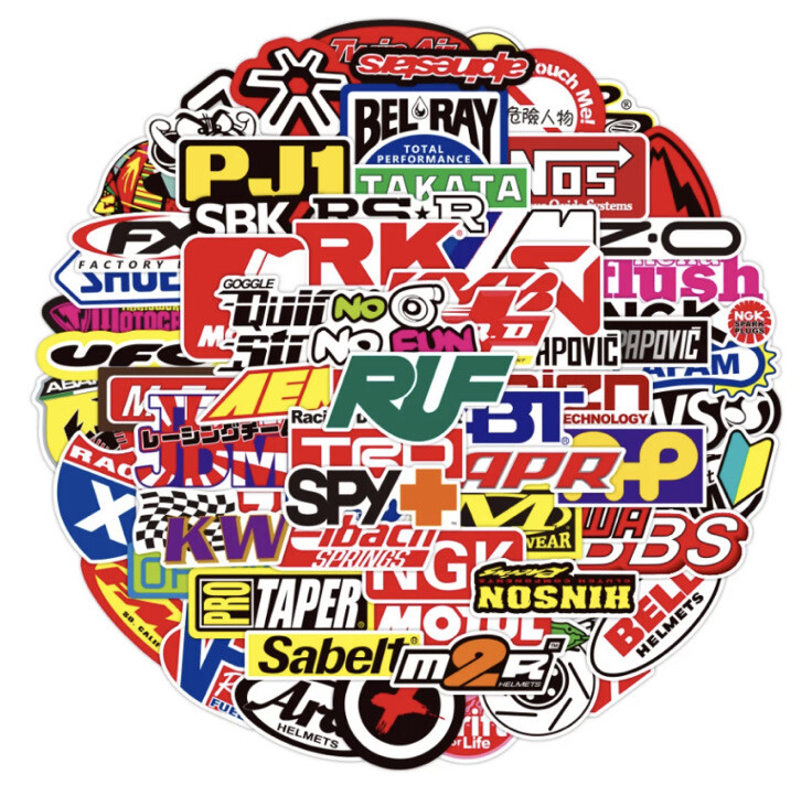 50 X Rally Sticker Pack Car Motorcycle Racing Motocross