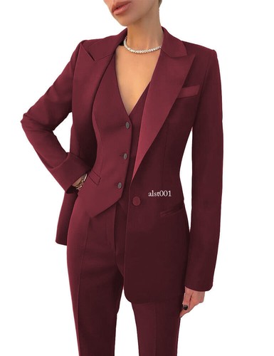 Women 3Pcs Suits Set Wedding Pantsuits Formal Women Suits Office Sets Business - Picture 15 of 35
