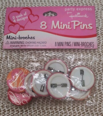 Party Express From Hallmark 8ct Mini Pins Valentine's Day Themed Pins