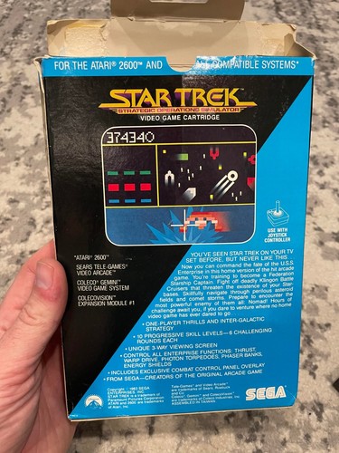Star Trek Strategic Operations Simulator Atari 2600 with Box - RARE! - Picture 8 of 12