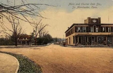 SOUTH MANCHESTER, CT, MAIN & CHARTER OAK STS, STORE, SCHMELZER PUB used 1914