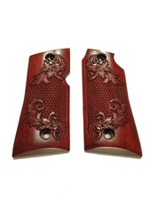 Rosewood Floral Checkered Colt Mustang Pocketlite Grips X