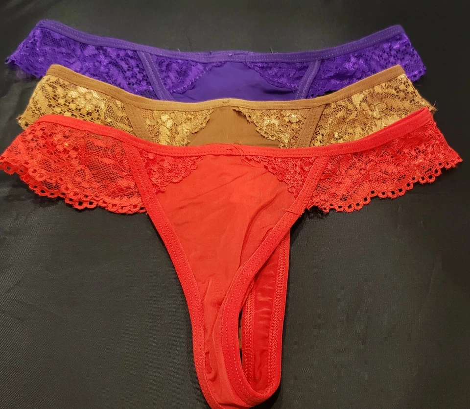 Lote de 6 Mujeres Sexy Tanga de Encaje y Spandex Tanga en V Bragas Ropa Interior S~XL Foto 3 de 4