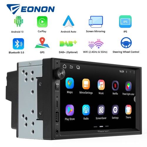 Android 13 2 DIN 7" IPS Touch Screen Car Stereo Radio Head Unit GPS Navi CarPlay