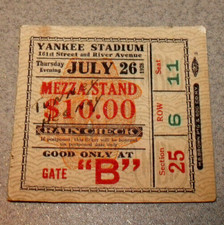 Gene Tunney FINAL Boxing Match 7/26/1928 Ticket Stub Yankee Stadium Tom Heeney