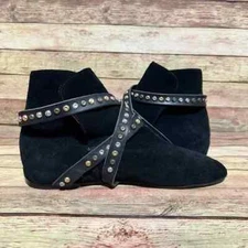 Isabel Marant Etoile Booties EU 35 4.5 US Italy Black Suede stud Hey Jude Ruben