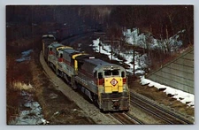 Postcard Trains New York Richmond Hill Erie-Lackawanna Units 3301 3302 3303 L498