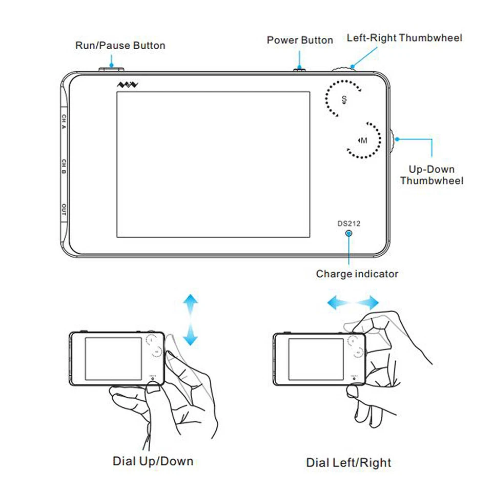 Mini ARM DSO212 DS212 Digital Storage Oscilloscope Portable Handheld 1MHz 10MSa/ - Image 4 of 4