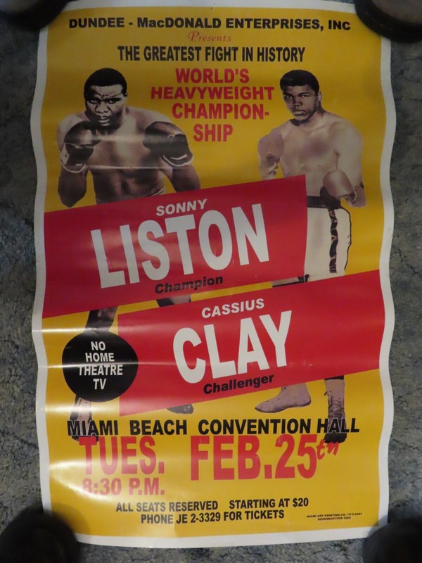 Sonny Liston/Cassius Clay Fight Poster; Reprint 2002