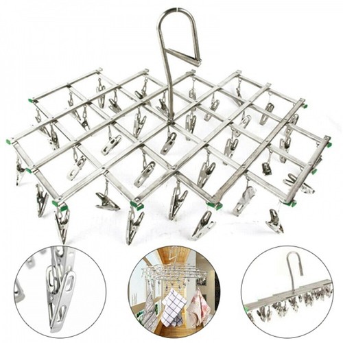 35 Pegs Stainless Metal Sock Underwear Clothes Outdoor Dryer Laundry Hanger - Picture 2 of 9