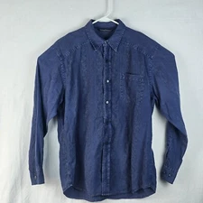 Tommy Bahama Button Up Shirt Mens Medium Long Sleeve Blue Floral Designs