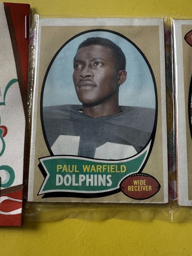 Porta 12 carte TOPPS Football Holiday 1970 PAUL WARFIELD BOBBY BELL ECCELLENTE+ - Foto 3 di 6