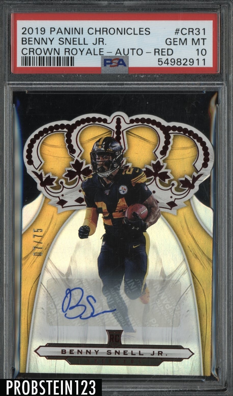 Benny Snell Jr. Panini Chronicles Crown Royale #CR31 Autograph-Red