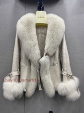 Hot Sale Women Winter Real Fur Collar Coat Skin Warm Jackets Ladies Fur Outwear