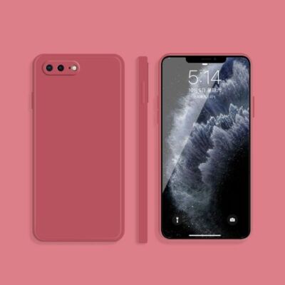   Schutzhülle für iPhone 7 Plus 8 Plus Kamera Schutz Silikon Case Cover Rot Red 
