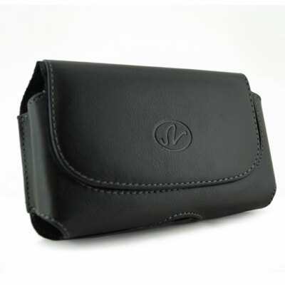 Black Horizontal Leather Holster Case Pouch For Alcatel One Touch Idol 2 S