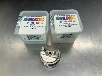 #ad 2 DeVILBISS SP 100 522 K Air Cap 522 W R Ring $79.95