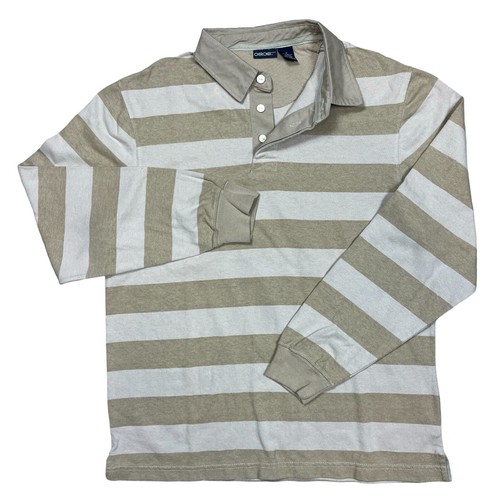 Vintage 90s Cherokee Rugby Shirt Striped Long Sleeve Polo Herren Medium