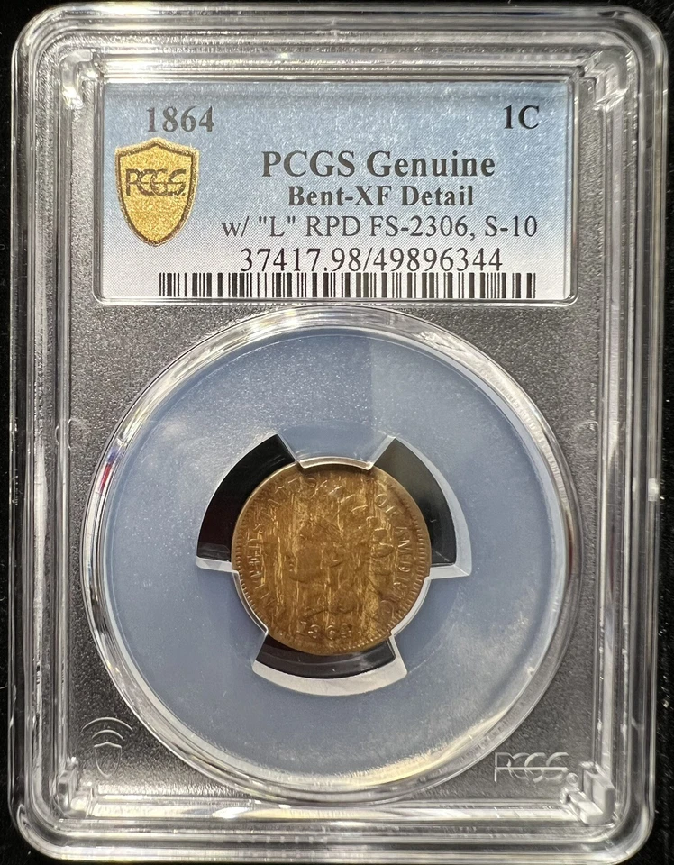 Centavo cabeza india 1864-L RPD FS-2306 S-10 GRADUACIÓN PROFESIONAL EF detalles ver descripción #3769 Foto 2 de 4