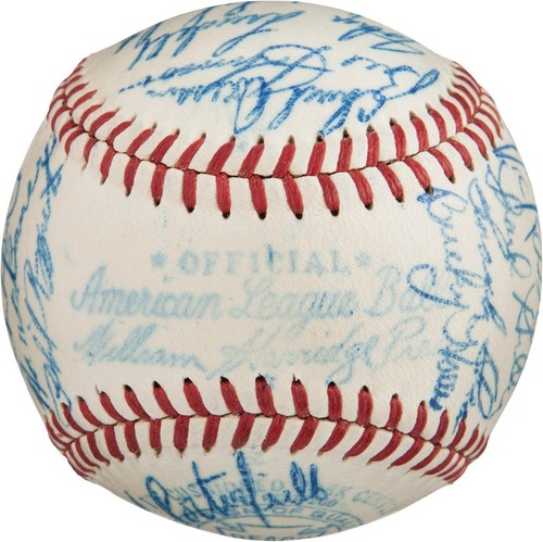 Beautiful 1948 NY Yankees Team Signed American League Baseball Joe Dimaggio PSA - Picture 6 of 7