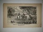 Rappahannock River Union Rebel Pickets Meeting Civil War 1874 Sketch Print