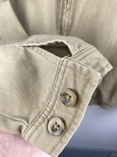Chaps Vintage Bomber Jacket Oversized Beige Collared Full Zip Mens Size M - Picture 5 of 12