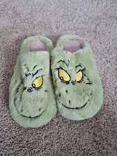 Grinch Backless Fuzzy Slippers Size 36-37