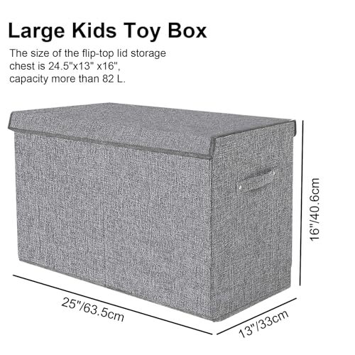 Large Toy Box Chest Storage With Lid Collapsible Kids Toys Boxes ...