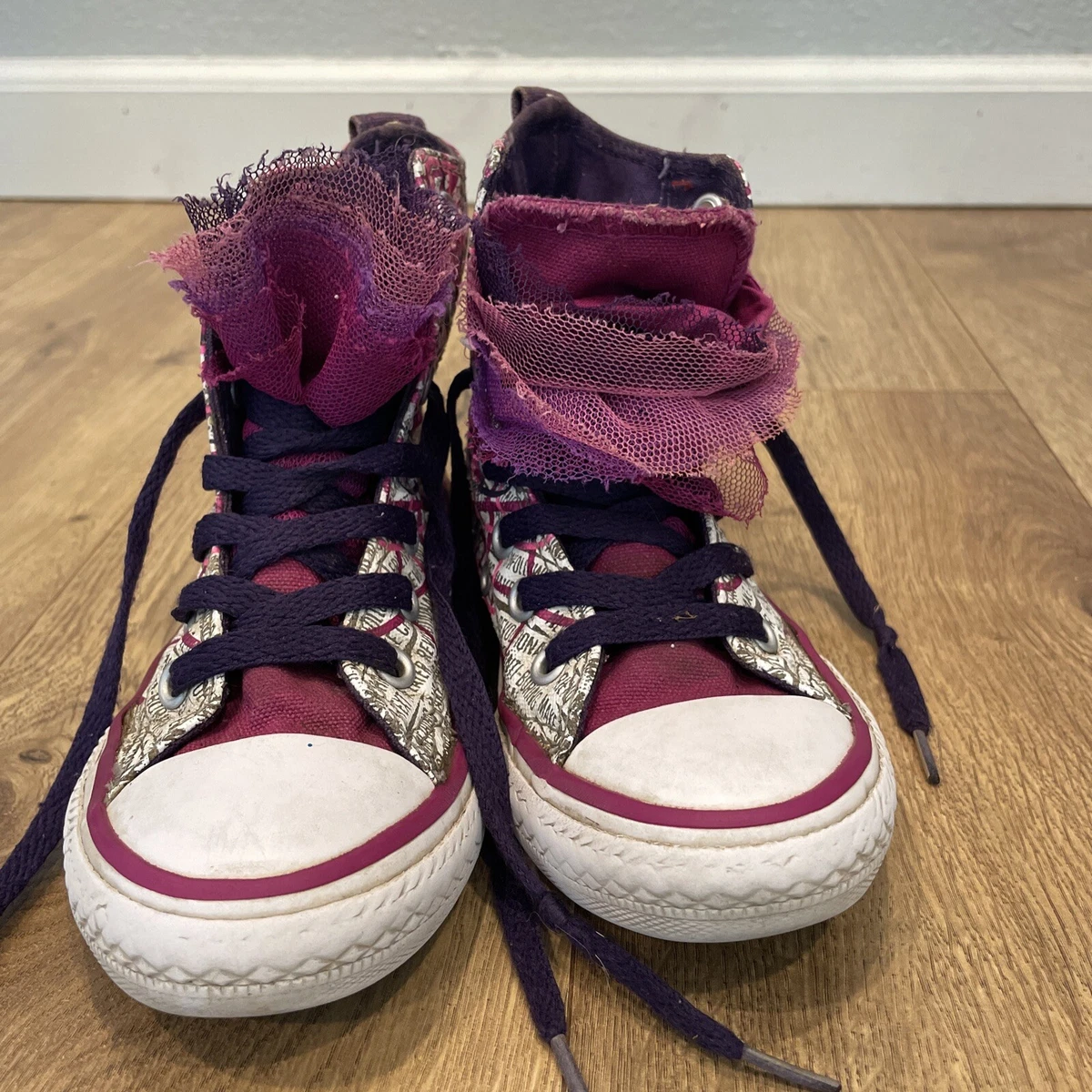 Pink purple cheap converse