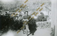 #48912 IKARIA (Thermes) Greece 1955. Lady, view of the village. Photo