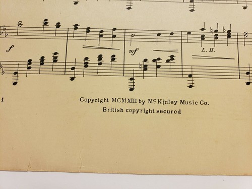 Sheet Music: Popular Pieces #1536 "Drifting" Reverie Wm. Orr 1913(SM2) - Picture 6 of 6