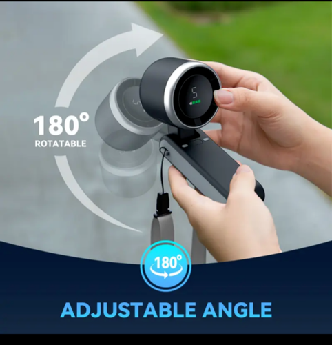 SABU Mini Portable Handheld Turbo Fan - Rechargeable 5 Speed Cooling Fan - Black - Picture 5 of 8