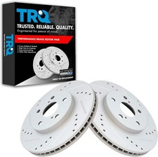 TRQ Disc Brake Rotor Drilled & Slotted Front G-Coated Pair - BRA74693 - Honda