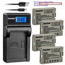 Kastar BP-110 Fully Decoded Battery LCD Charger for Canon VIXIA HF R20 Silver