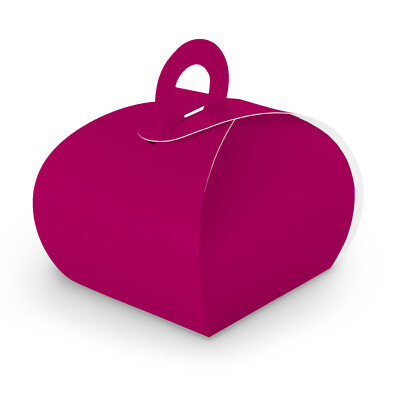 itenga Geschenkbox mit Griff pink aus Karton Kommunion Taufe Hochzeit