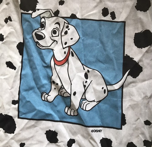 Vintage Disney 101 Dalmatians Full Flat Sheet Spots Color Block 93 x 77 Bibb - Picture 3 of 8