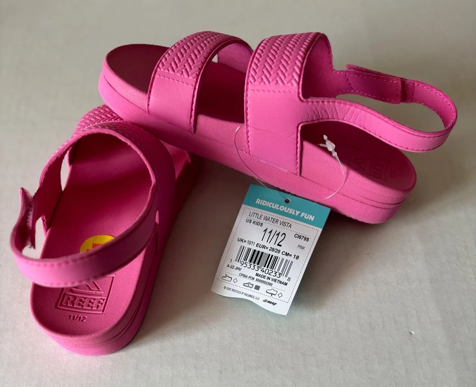 Sandalias chanclas REEF LITTLE WATER VISTA, rosa,, NIÑOS TALLA 11/12, nuevas Foto 2 de 2