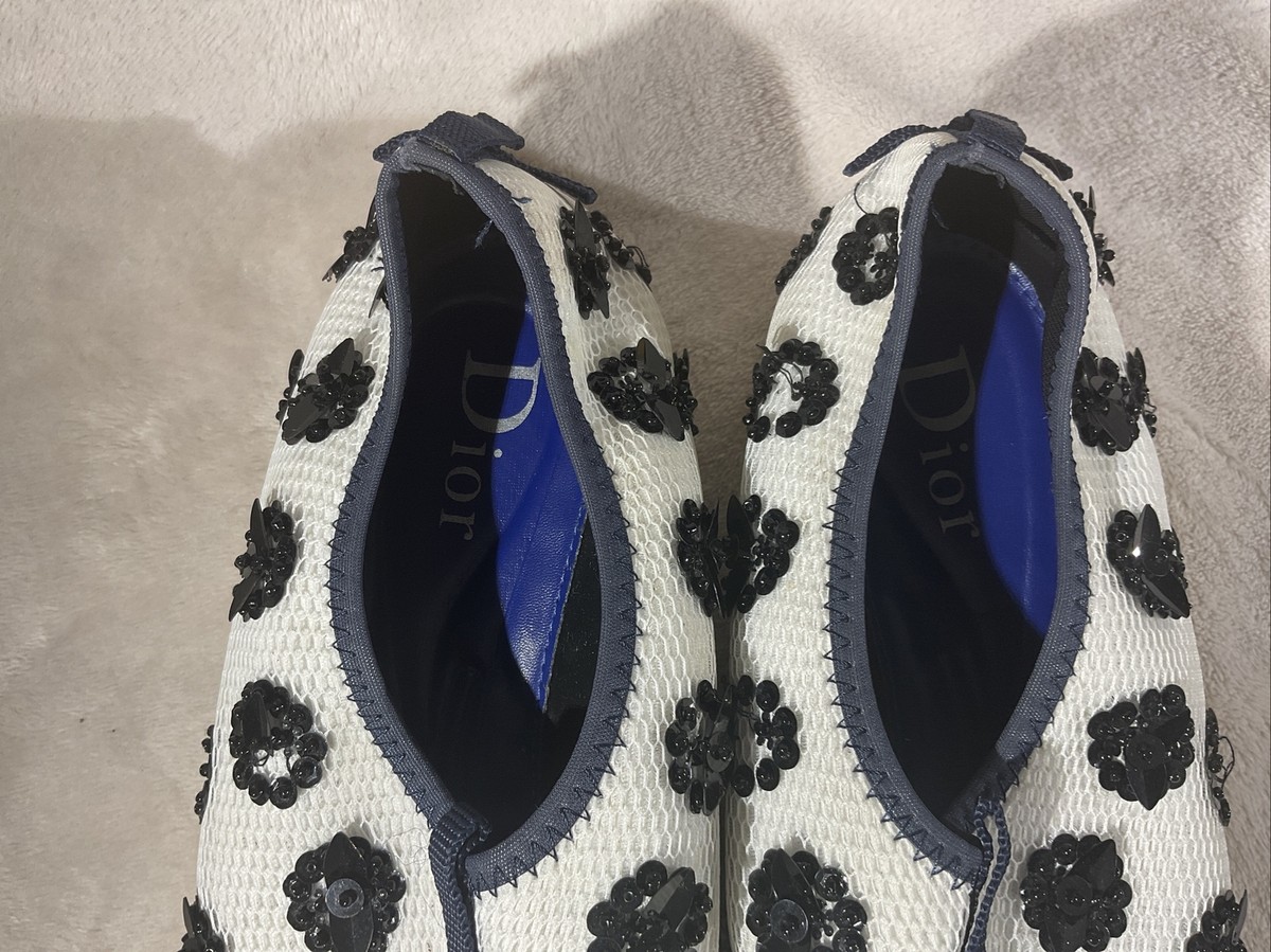 DIOR Christian Dior Fusion White Mesh Embellished Sneakers DIOR Christian Dior Fusion White Mesh Embellished Sneakers