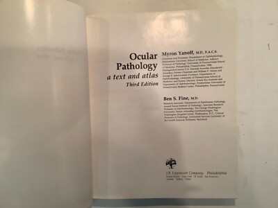 1989 OCULAR PATHOLOGY THIRD EDITION MEDICAL TEXTBOOK MYRON YANOFF