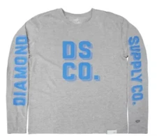Diamond Supply Co. Long Sleeve Shirt Size XL Gray T Shirt Premium Streetwear