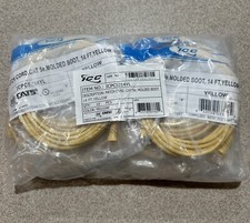 ICPCSJ14YL- ICC - PATCH CORD, CAT 5e MOLDED BOOT, 14FT YELLOW- 10 PCS - NEW