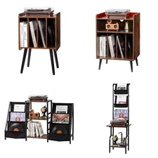 Record Player Stand 2/3/5-Tier Wood Vinyl Record Stand up to 100-280 Albums