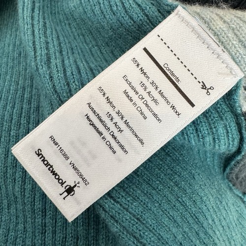 Suéter Smartwool Mujer XL Manga Larga Lana Merino Top Acanalado Tejido Azul Elástico - Imagen 5 de 5
